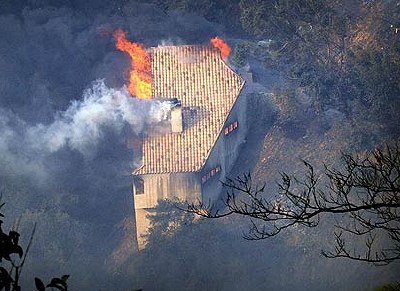 House on fire. Photo by Alex Shapiro.