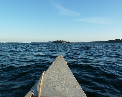 canoeing to Dinner Island